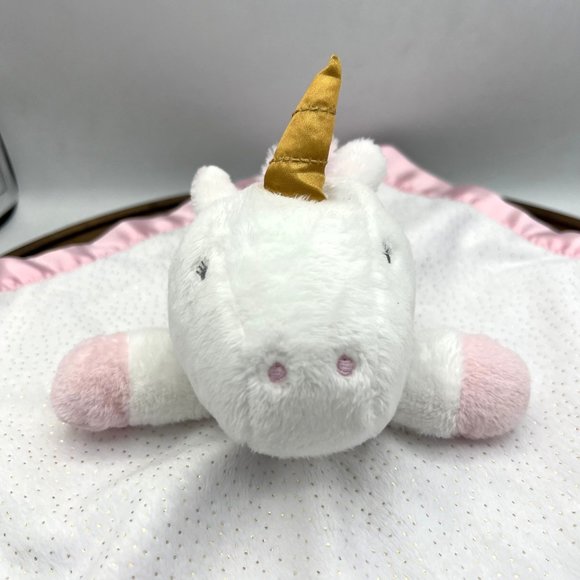 Cloud Island Unicorn Satin Trim Sparkle Lovey Security Blanket Soother Plush Stu - Picture 1 of 10